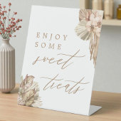 Pampas Grass Boho Baby shower Favors Reclamebord Met Voetstuk