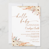 Pampas Grass Boho Baby shower Invitation Kaart (Voorkant)