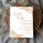 Pampas Grass Boho Baby shower Invitation Kaart