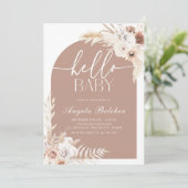 Pampas Grass Boho Baby shower Kaart (Staand voorkant)