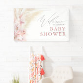 Pampas Grass Boho Baby shower Welkomstbanner Spandoek (Insitu)