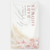 Pampas Grass Boho Baby shower Welkomstbanner Spandoek (Verticaal)