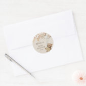 Pampas Grass Boho Beer Baby shower Ronde Sticker (Envelop)