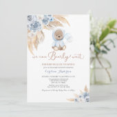 Pampas Grass Boho Beer Baby shower Uitnodiging (Staand voorkant)