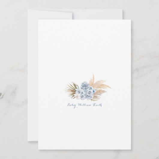 Pampas Grass Boho Beer Baby shower Uitnodiging (Achterkant)