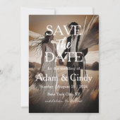 Pampas Grass Boho Bewaar de data Kaart (Voorkant)