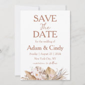 Pampas Grass Boho Bewaar de data Kaart (Voorkant)