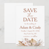 Pampas Grass Boho Bewaar de data Kaart (Voorkant / Achterkant)