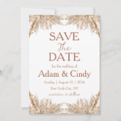 Pampas Grass Boho Bewaar de data Kaart (Voorkant)