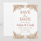 Pampas Grass Boho Bewaar de data Kaart (Voorkant / Achterkant)