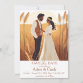 Pampas Grass Boho Bewaar de data Kaart (Voorkant)