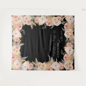 Pampas Grass Boho Bloemen Blush Rozen Bruiloftsfee Wandkleed (Voorkant (horizontaal))