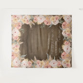 Pampas Grass Boho Bloemen Blush Rustiek Hout Weddi Wandkleed (Voorkant (horizontaal))