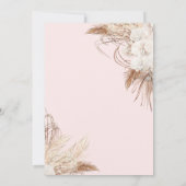 Pampas Grass Boho Bloemen Vlinders Quinceañera Kaart (Achterkant)