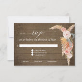 Pampas Grass Boho Blush Bloemen Rustiek Hout RSVP (Voorkant)