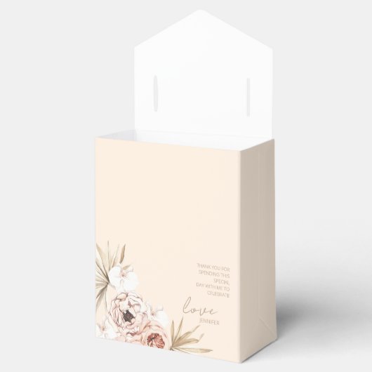 Pampas Grass Boho Bohemian Baby shower Bedankdoosjes (Geopend)