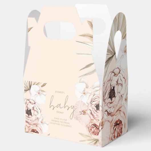 Pampas Grass Boho Bohemian Baby shower Bedankdoosjes (Geopend)