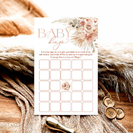 Pampas Grass Boho Bohemian Baby shower Bingogame
