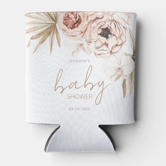 Pampas Grass Boho Bohemian Baby shower Blikjeskoeler (Voorkant)