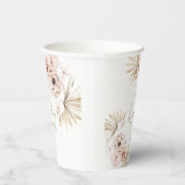 Pampas Grass Boho Bohemian Baby shower Papieren Bekers (Rechts)