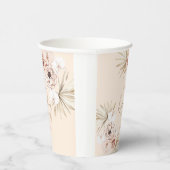 Pampas Grass Boho Bohemian Baby shower Papieren Bekers (Rechts)