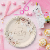 Pampas Grass Boho Bohemian Baby shower Papieren Bordje (Feest)