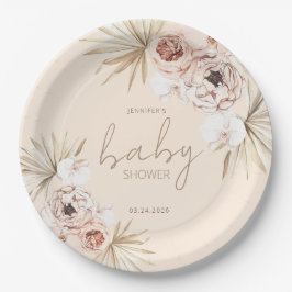 Pampas Grass Boho Bohemian Baby shower Papieren Bordje
