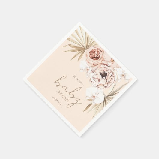 Pampas Grass Boho Bohemian Baby shower Servet (Hoek)