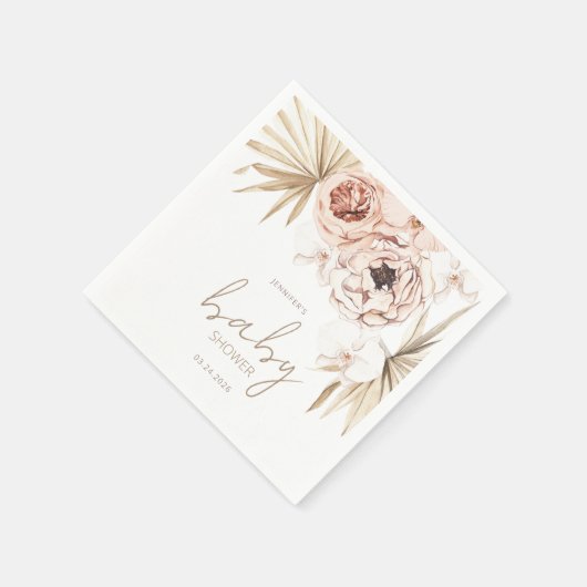 Pampas Grass Boho Bohemian Baby shower Servet (Hoek)