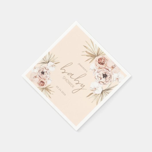 Pampas Grass Boho Bohemian Baby shower Servet (Hoek)