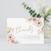 Pampas Grass Boho Bohemian Bedankt Baby Informatiekaartje (Staand voorkant)