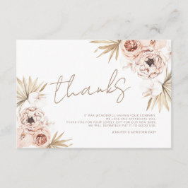 Pampas Grass Boho Bohemian Bedankt Baby Informatiekaartje