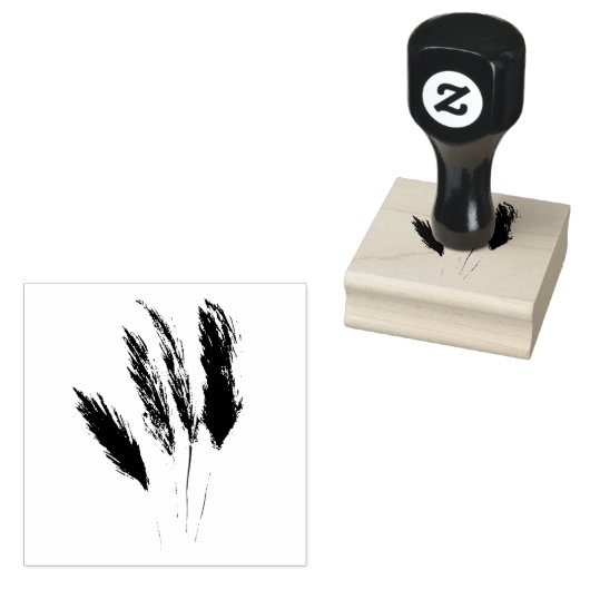 Pampas Grass Boho Bohemian Bloemen Waterverf Rubberstempel (Gestempeld)