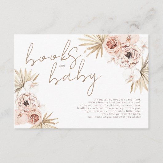 Pampas Grass Boho Bohemian Books for Baby Enclosur Informatiekaartje (Voorkant)