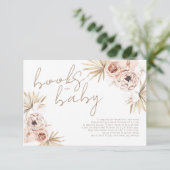 Pampas Grass Boho Bohemian Books for Baby Enclosur Informatiekaartje (Staand voorkant)