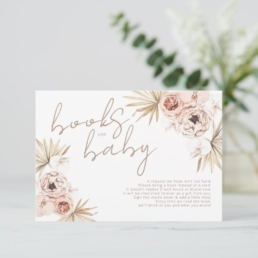 Pampas Grass Boho Bohemian Books for Baby Enclosur Informatiekaartje (Staand voorkant)