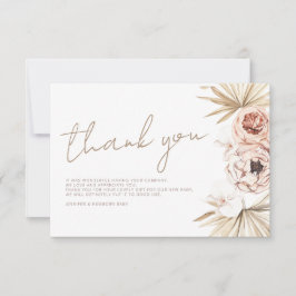 Pampas Grass Boho Bohemian Dank je Baby shower Bedankkaart