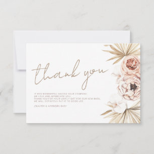 Pampas Grass Boho Bohemian Dank je Baby shower Bedankkaart