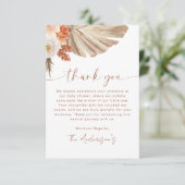 Pampas Grass Boho Bohemian Desert Baby shower Bedankkaart (Staand voorkant)