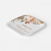 Pampas Grass Boho Bohemian Desert Baby shower Papieren Bordje (Gebogen)