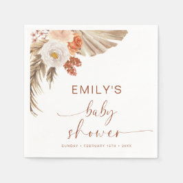 Pampas Grass Boho Bohemian Desert Baby shower Servet