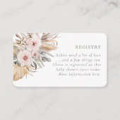 Pampas Grass Boho Bohemian Desert Girl Baby shower Informatiekaartje (Voorkant)