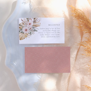 Pampas Grass Boho Bohemian Desert Girl Baby shower Informatiekaartje