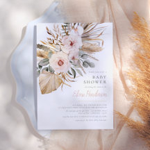 Pampas Grass Boho Bohemian Desert Girl Baby shower