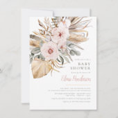 Pampas Grass Boho Bohemian Desert Girl Baby shower Kaart (Voorkant)