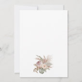 Pampas Grass Boho Bohemian Het is een meisje Baby  Kaart (Achterkant)