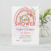 Pampas Grass Boho Bohemian retro Baby shower Kaart (Staand voorkant)