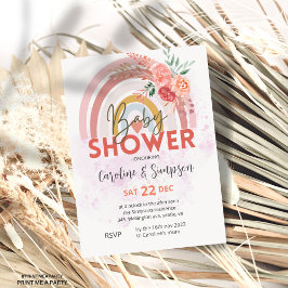 Pampas Grass Boho Bohemian retro Baby shower Kaart