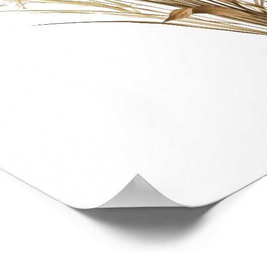 Pampas Grass Boho Botanisch Neutraal Decor Poster (Hoek)