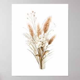 Pampas Grass Boho Botanisch Neutraal Decor Poster